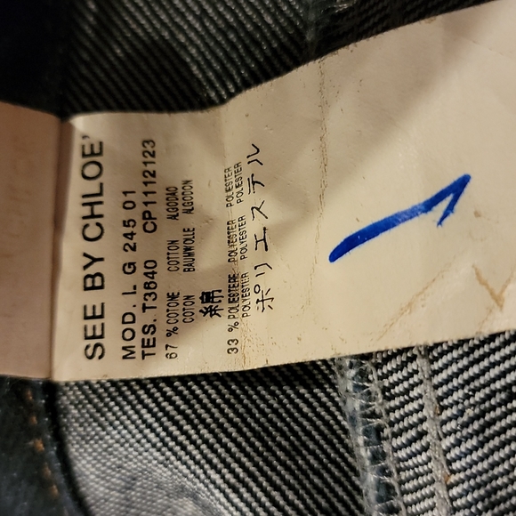 SEE BY CHLOE Dark Blue Denim Skirt US 8 Made In Italy GUC - Picture 4 of 16